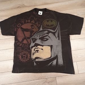 BATMAN Gotham AOP Black SSI Single Stitch Mens Cotton T Shirt Size XL 90s RARE‎